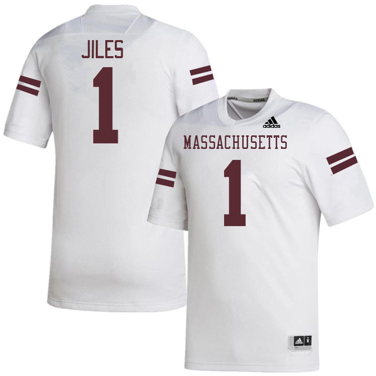 Massachusetts Minutemen #1 Arsheen Jiles College Football Jerseys Stitched-White